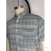 Camicia a maniche corte a strisce a strisce di cotone 100%